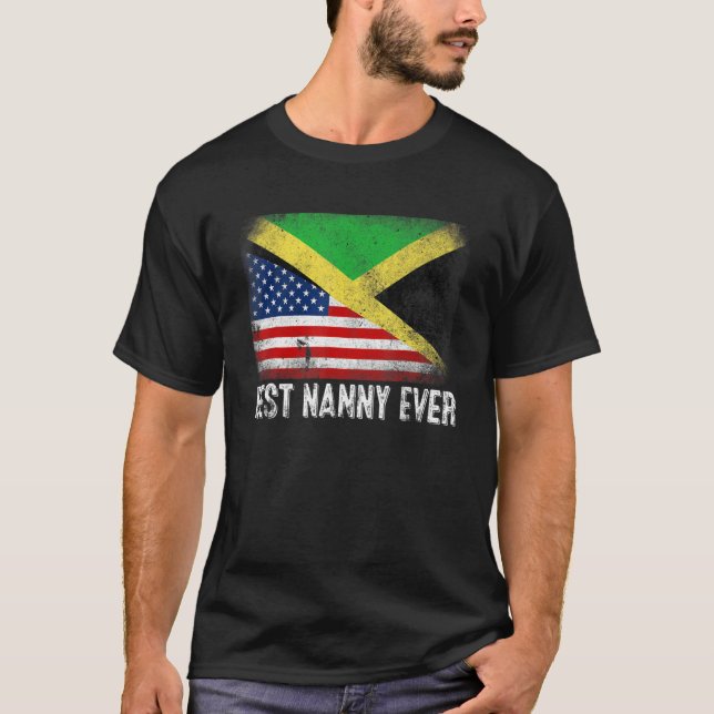 Camiseta Bandera estadounidense y bandera de Jamaica mejor  (Anverso)