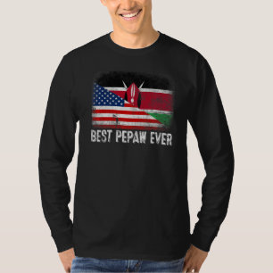 Camiseta Bandera estadounidense y bandera de Kenia mejor fa