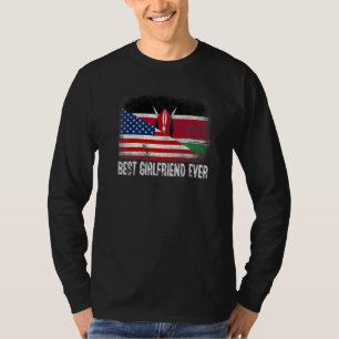 Camiseta Bandera estadounidense y bandera de Kenia Mejor No