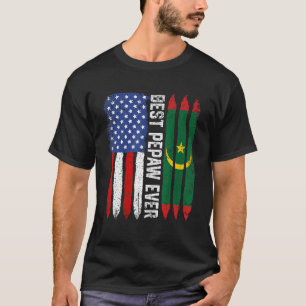 Camiseta Bandera estadounidense y bandera de Mauritania mej