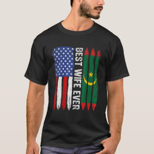 Camiseta Bandera estadounidense y bandera de Mauritania mej