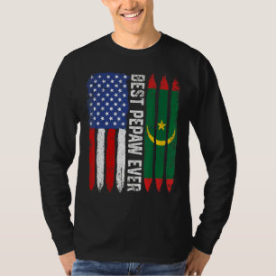 Camiseta Bandera estadounidense y bandera de Mauritania mej