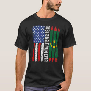 Camiseta Bandera estadounidense y bandera de Mauritania mej