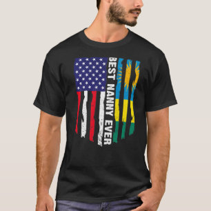 Camiseta Bandera estadounidense y bandera de Ruanda Mejor n