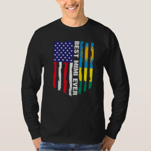 Camiseta Bandera estadounidense y bandera de Ruanda mejor p