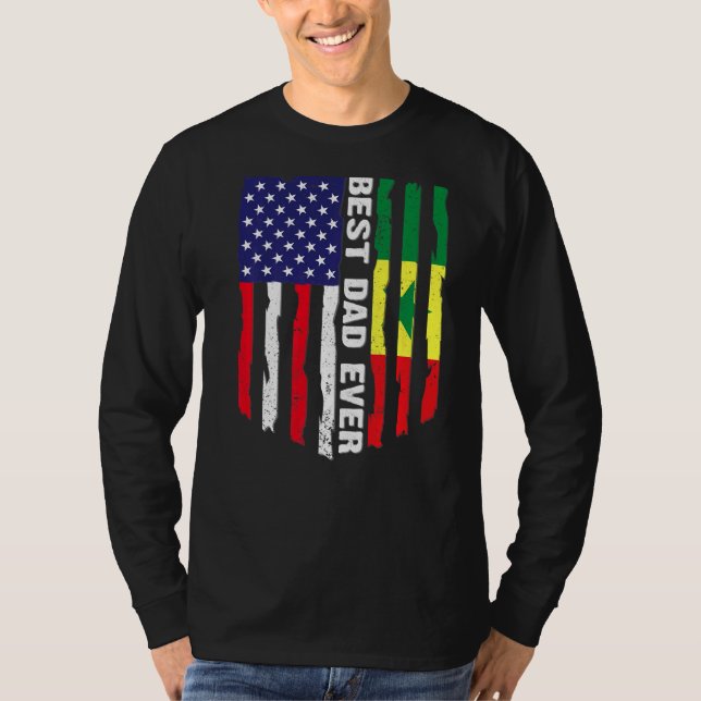 Camiseta Bandera estadounidense y bandera de Senegal mejor  (Anverso)