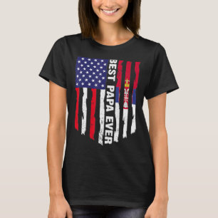 Camiseta Bandera estadounidense y bandera de Serbia mejor f