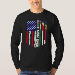 Camiseta Bandera estadounidense y bandera de Seychelles mej