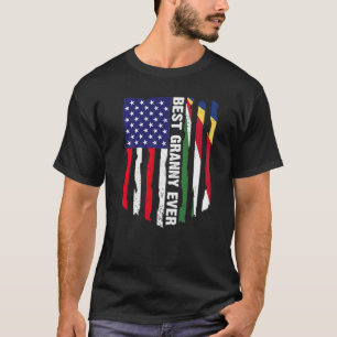 Camiseta Bandera estadounidense y bandera de Seychelles mej