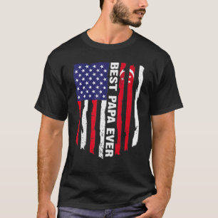Camiseta Bandera estadounidense y bandera de Singapur: mejo