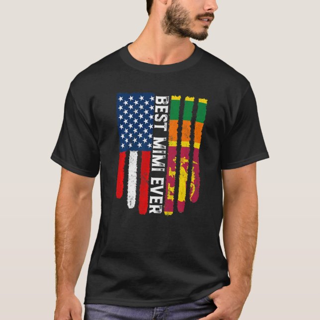 Camiseta Bandera estadounidense y bandera de Sri Lanka: mej (Anverso)