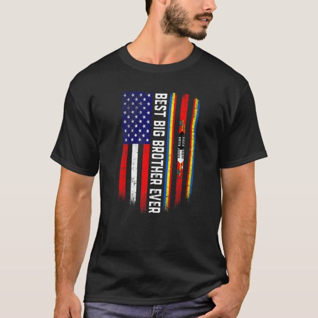 Camiseta Bandera estadounidense y bandera de Suazilandia Me (Anverso)
