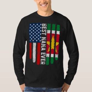 Camiseta Bandera estadounidense y bandera de Surinam mejor 