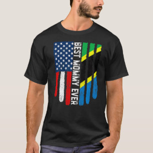 Camiseta Bandera estadounidense y bandera de Tanzania mejor