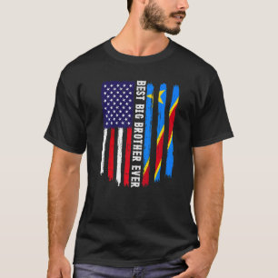 Camiseta Bandera estadounidense y bandera del Congo Mejor G