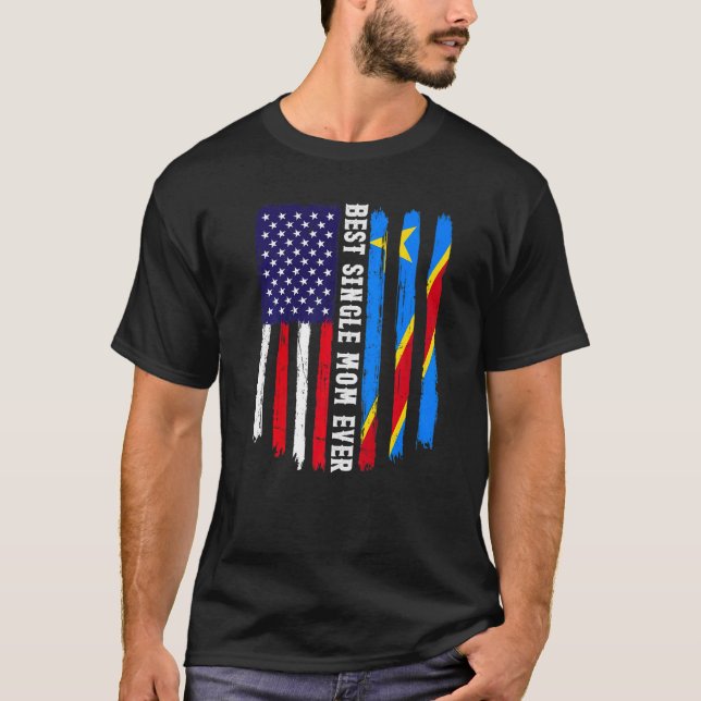 Camiseta Bandera estadounidense y bandera del Congo mejor m (Anverso)