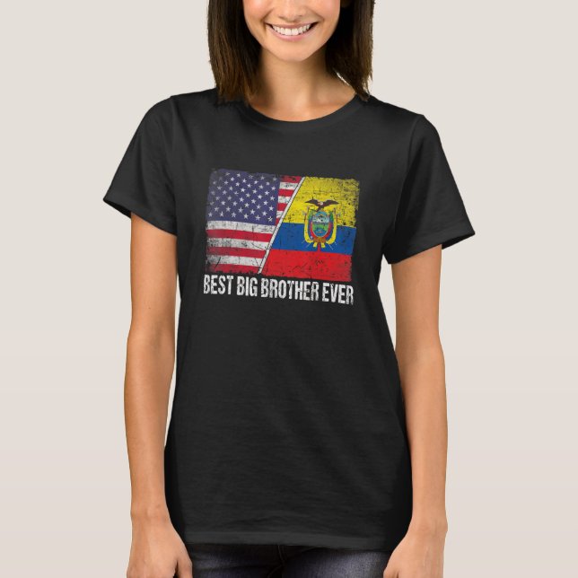 Camiseta Bandera estadounidense y bandera ecuatoriana mejor (Anverso)