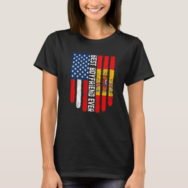 Camiseta Bandera estadounidense y bandera española mejor no (Anverso)