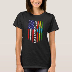 Camiseta Bandera estadounidense y bandera etíope, mejor mam