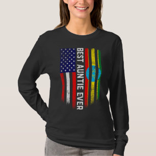 Camiseta Bandera estadounidense y bandera etíope mejor tía