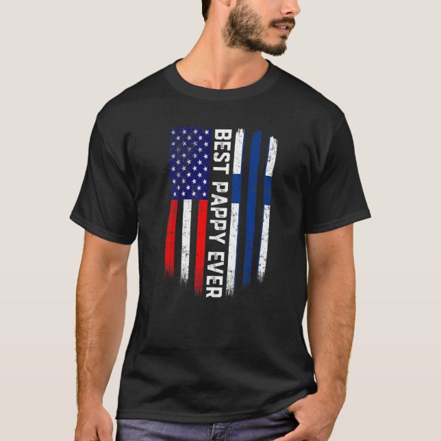 Camiseta Bandera estadounidense y bandera finlandesa mejor  (Anverso)