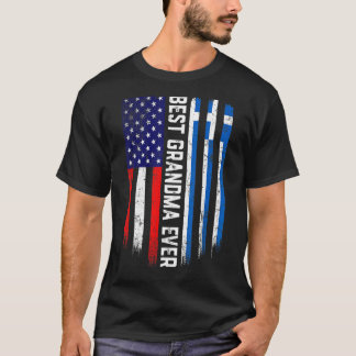 Camiseta Bandera estadounidense y bandera griega mejor abue