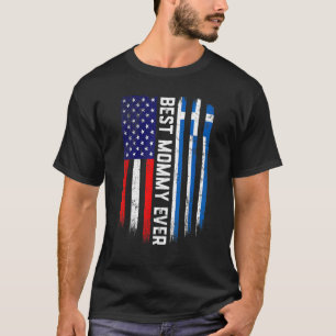Camiseta Bandera estadounidense y bandera griega mejor fami