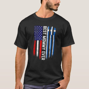 Camiseta Bandera estadounidense y bandera griega mejor fami