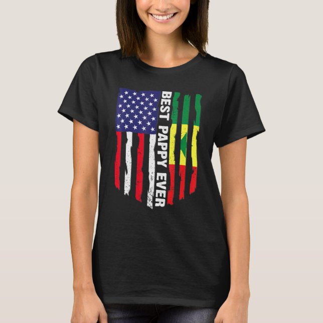 Camiseta Bandera estadounidense y bandera senegalesa mejor  (Anverso)