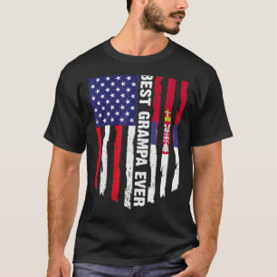 Camiseta Bandera estadounidense y bandera serbia mejor fami