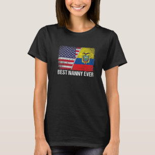 Camiseta Bandera estadounidense y Ecuador bandera mejor fam