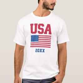 Camiseta Bandera estadounidense y fecha