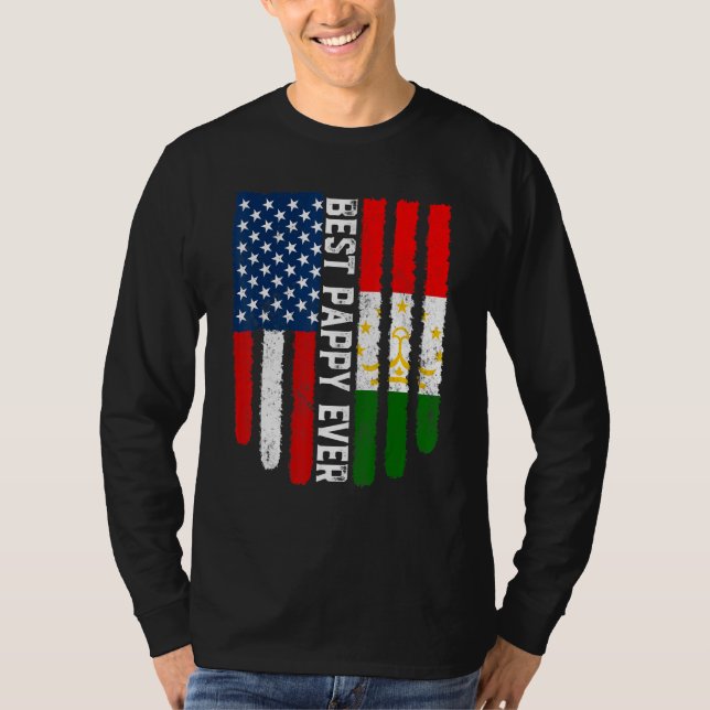 Camiseta Bandera estadounidense y la bandera de Tayikistán  (Anverso)