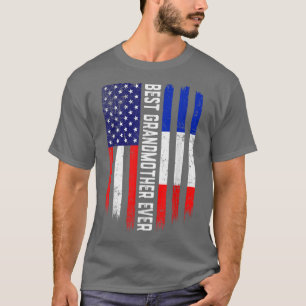 Camiseta Bandera estadounidense y la mejor abuela de la his