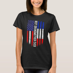 Camiseta Bandera estadounidense y la mejor abuela de la his