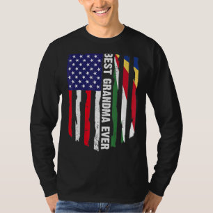 Camiseta Bandera estadounidense y la mejor abuela de las Se
