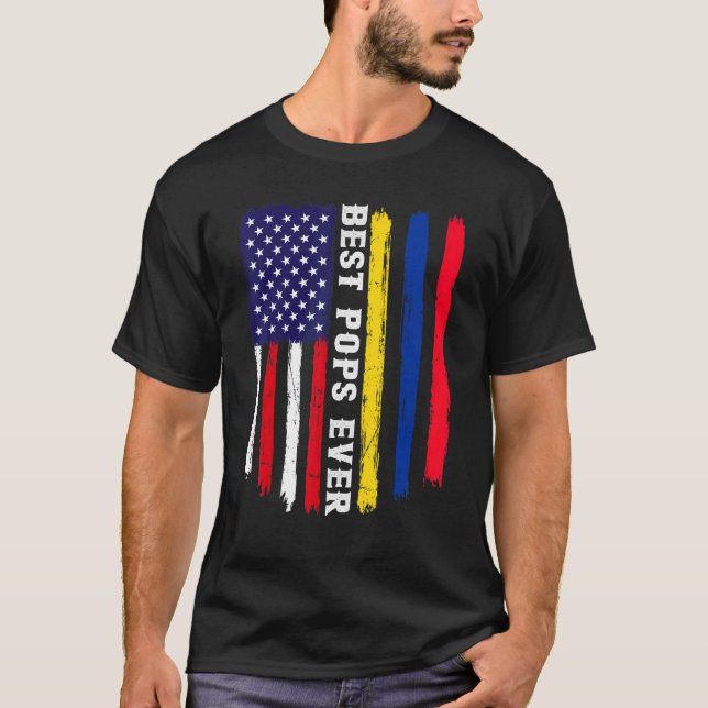 Camiseta Bandera estadounidense y la mejor familia de papas (Anverso)