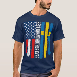 Camiseta Bandera estadounidense y mejor abuela de Suecia 
