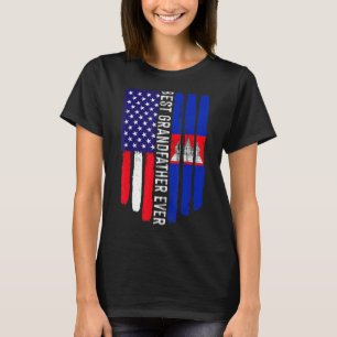 Camiseta Bandera estadounidense y mejor abuelo de Camboya