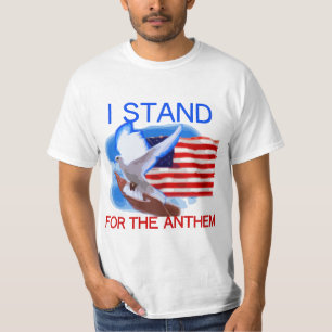 Camiseta Bandera estadounidense y palo que defiendo el himn