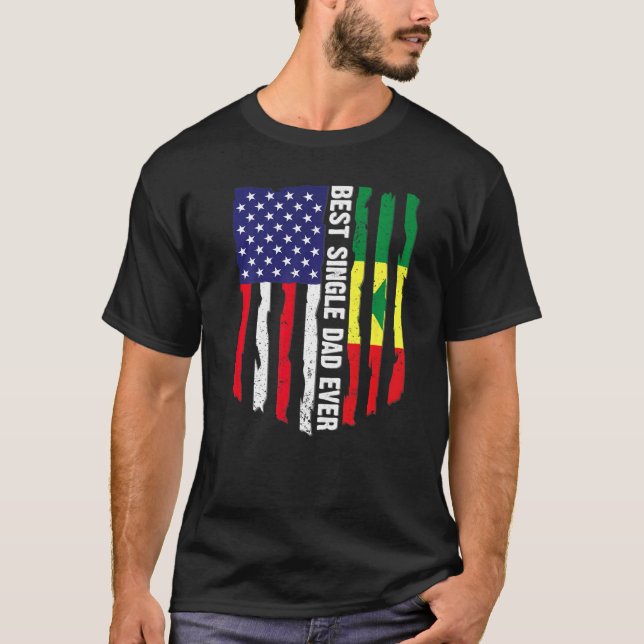 Camiseta Bandera estadounidense y Senegal: mejor padre solt (Anverso)