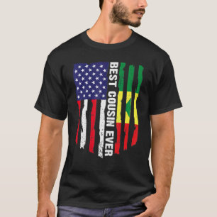 Camiseta Bandera estadounidense y Senegal Mejor Primo de la