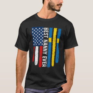Camiseta Bandera estadounidense y Suecia Bandera mejor fami