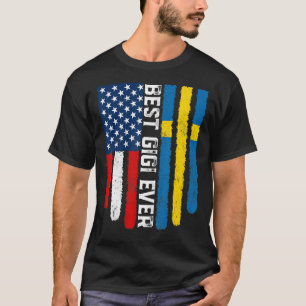 Camiseta Bandera estadounidense y Suecia mejor familia Gigi
