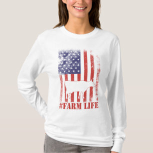 Camiseta Bandera estadounidense y vaca