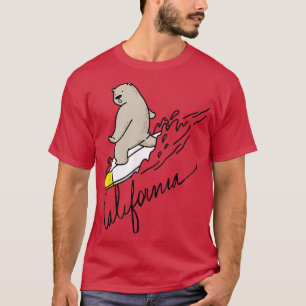 Camiseta Bandera estatal C de California Bear Bear Surfing