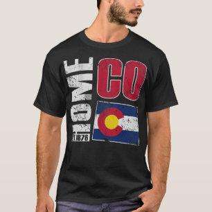 Camiseta Bandera Estatal Colorado Home CO 1876