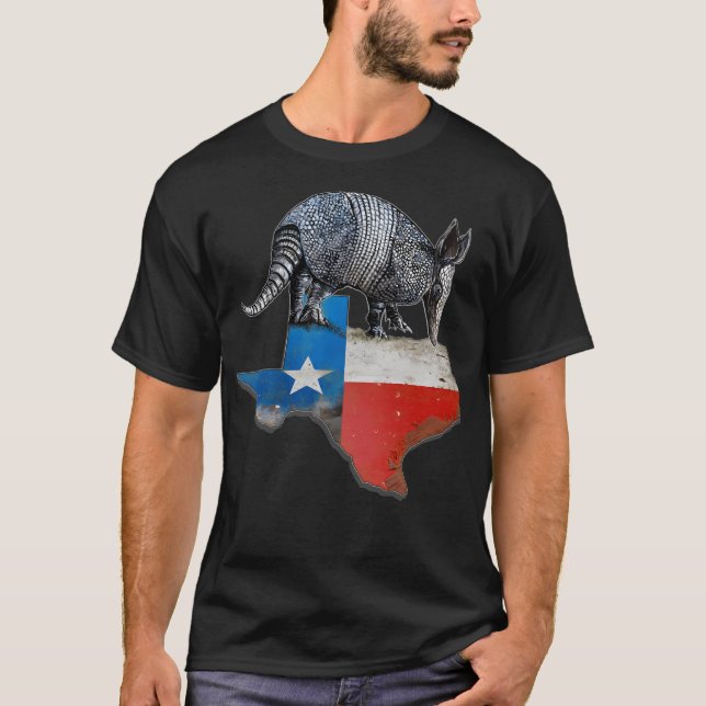 Camiseta Bandera Estatal de Armadillo Texas (Anverso)