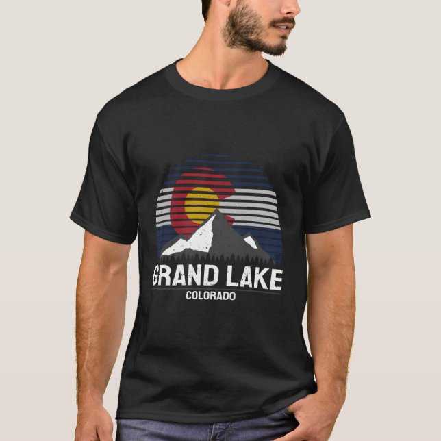 Camiseta Bandera Estatal de Grand Lake Colorado (Anverso)