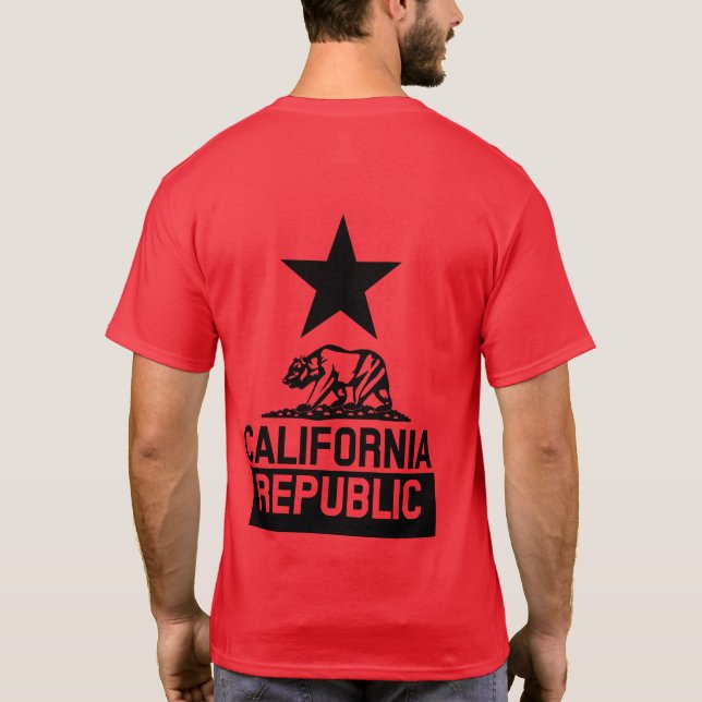 Camiseta Bandera estatal de la REPÚBLICA CALIFORNIA (Reverso)